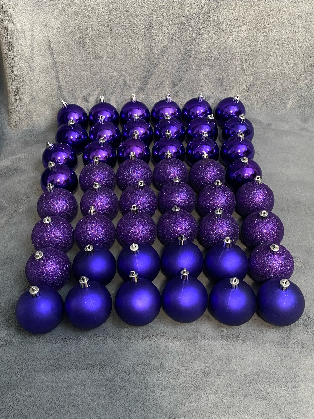 Lot of 48 Shatter Proof Purple Christmas Holiday Ball Oranaments